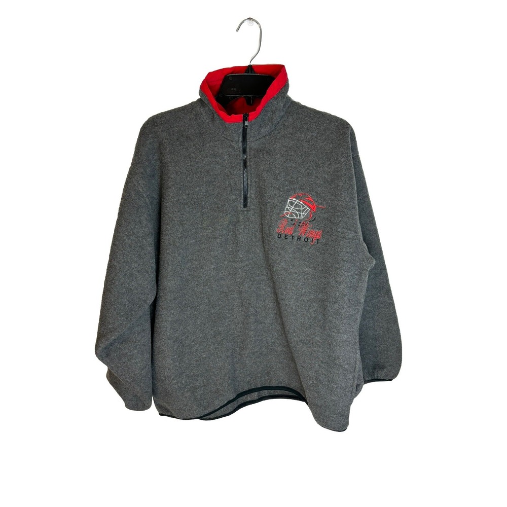 Vintage Detroit Red Wings Fleece 1/4 Zip Size XL - Picture 1 of 7